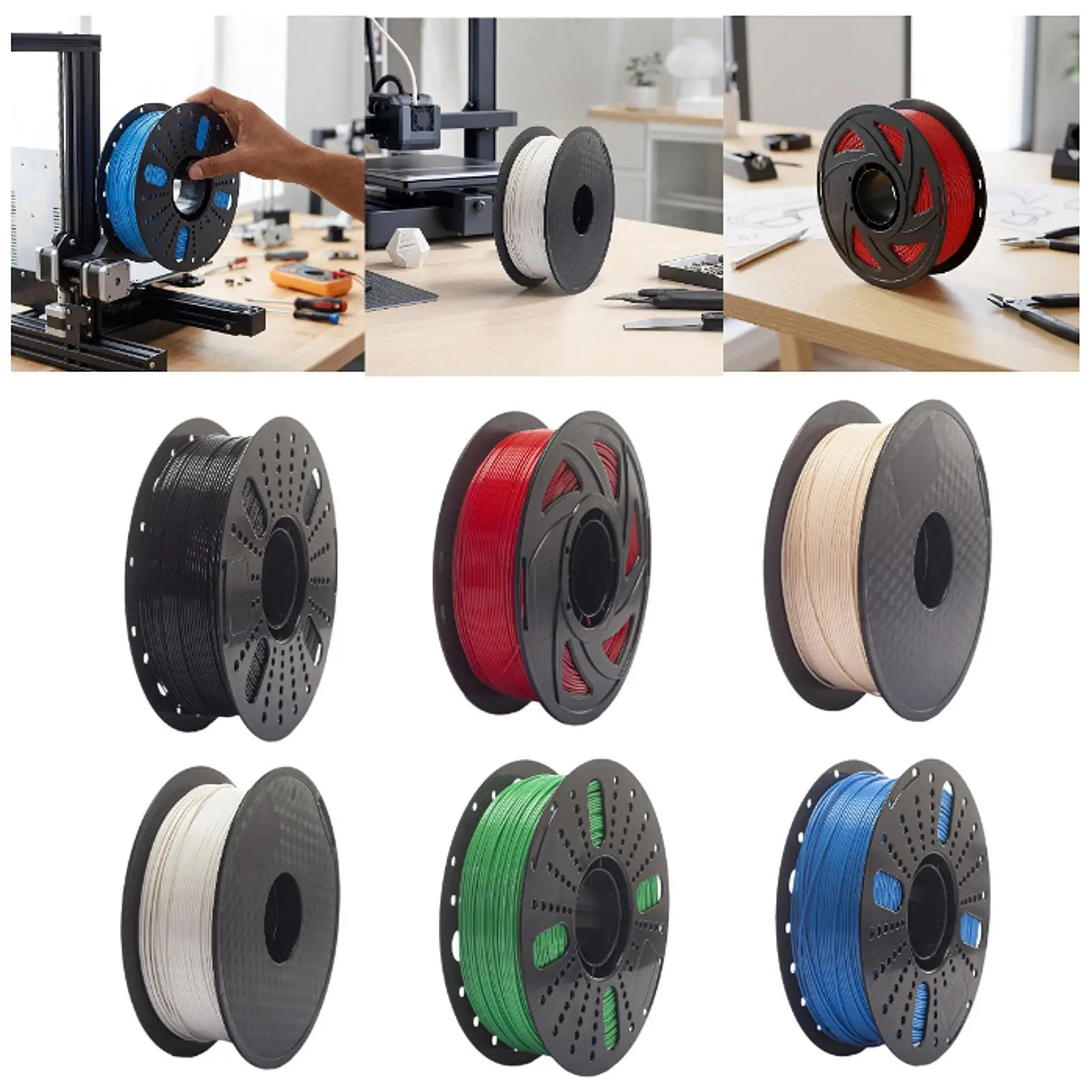 전문가용 PETG 3D 프린터 필라멘트 1KG 고성능 범용 부품 필라멘트 프린팅을 위한 안정적인 소재 1.