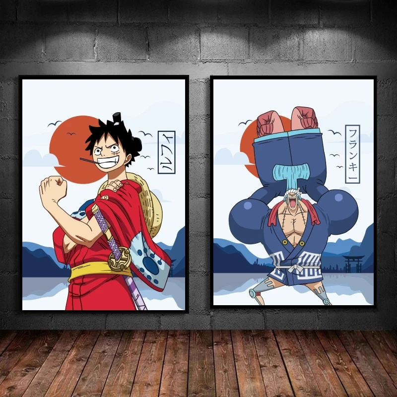 

Canvas Artwork Painting One Piece Franky Aesthetic Poster Room Home Decorative Modular Prints Birthday Gifts Classic