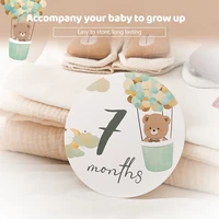 16Pcs Baby Milestone Cards 0-12 Months Newborns Paper Cartoon Little Bear Photography Accessories Infant Grow Commemorate Gifts 3