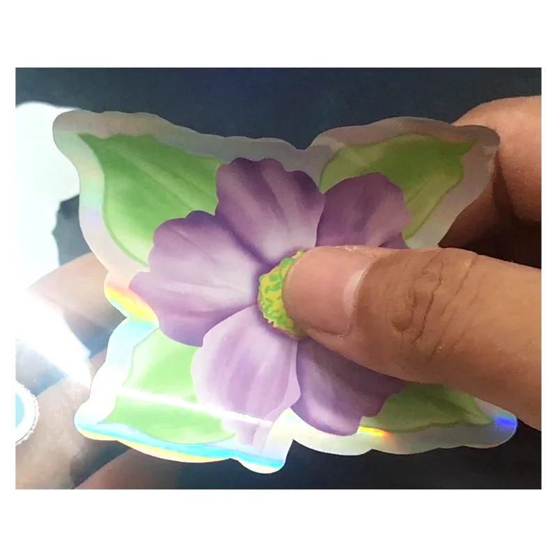 접착식 홀로그램 실버 스티커, 라벨 맞춤 인쇄, 0422-1