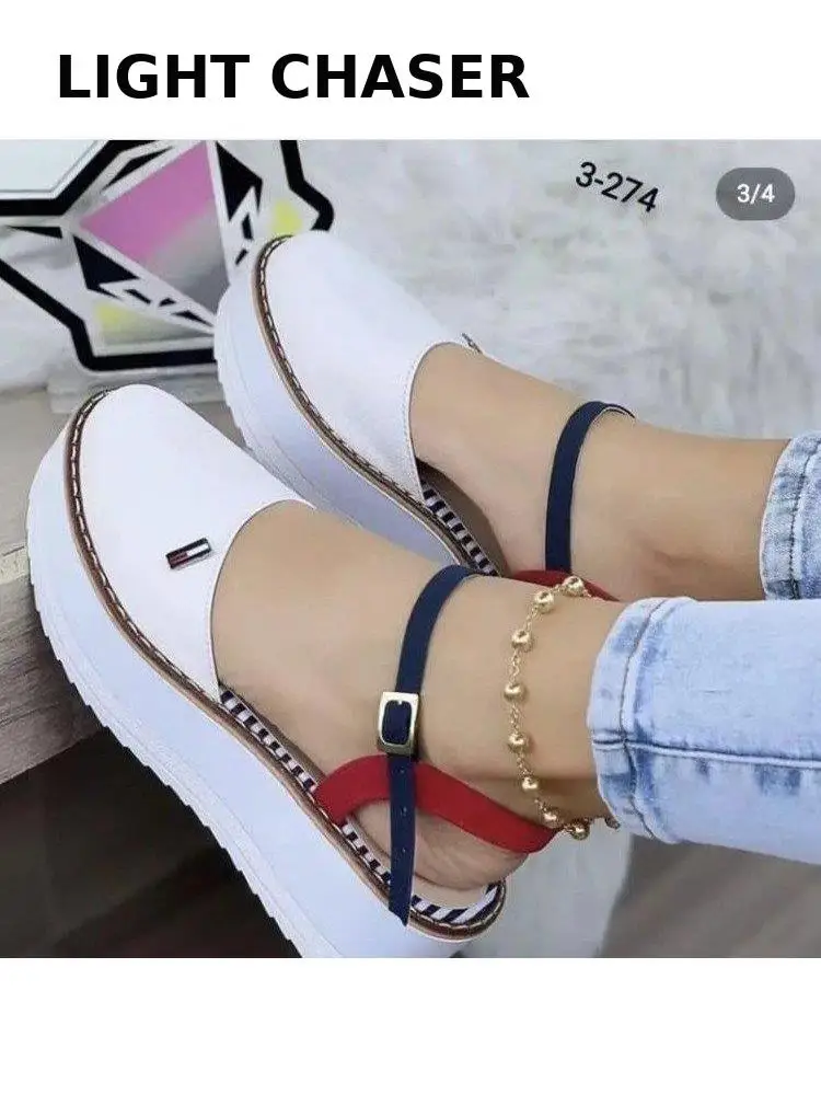 Summer New Thick-soled Women's Sandals Baotou Women's Wedge Heel Women's Shoes Sports Casual Spring And Autumn Single Shoes 43