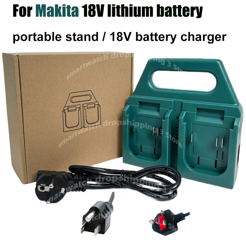 NEW For Makita 18V/20V Battery Charger with Handheld Storage Bracket, All-in-One Battery Storage & Charging Solution