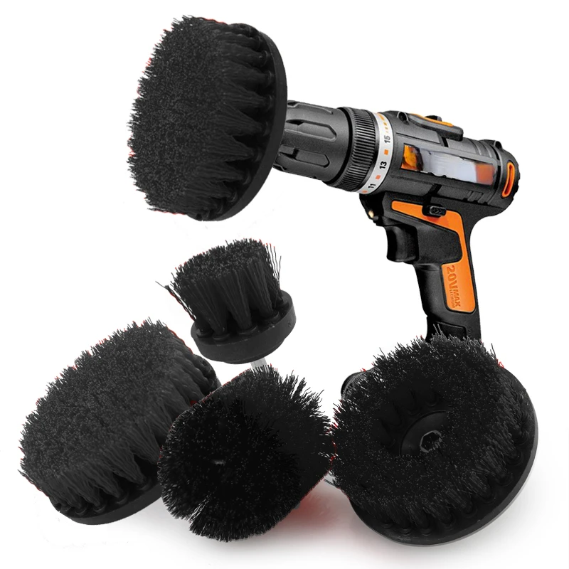 

2/3.5/4/5'' Brush Attachment Set Power Scrubber Brush Car Polisher Bathroom Cleaning Kit with Extender Kitchen Cleaning Tools