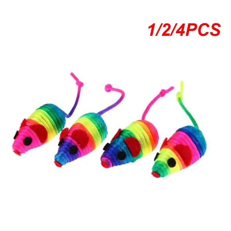 

1/2/4PCS Cat Toys Mouse Feather Fleece False Mouse 10cm Funny Playing Toys For Cats Kitten Puzzle Plush Bite Funny Playing Toy