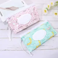 New Baby Wet Wipe Pouch Flip Cover Wipes Holder Case Reusable Tissue Box Refillable Carrying Case Portable Stroller Accessories 2