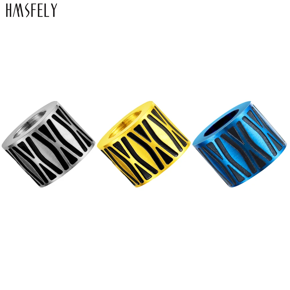 

HMSFELY DIY Metal Charms Beads Stainless Steel 6mm 8mm Big Hole Beads For Jewelry Making Necklaces Bracelet Wholesale