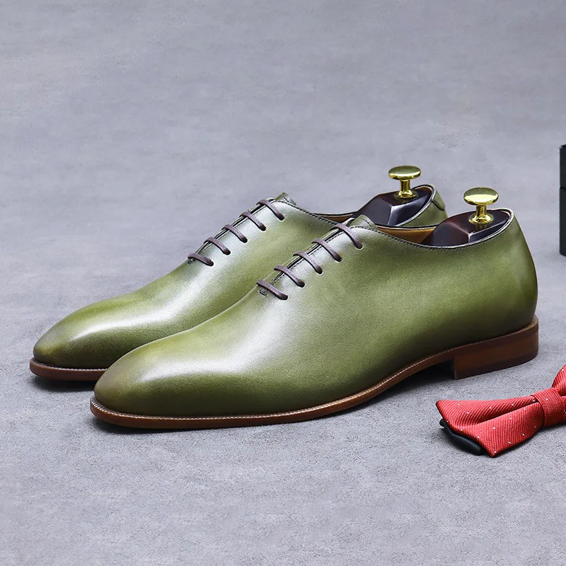 Olive Green Dress Shoes Mens Giovanni Mattias Cap Toe Oxford Men's Dress  Shoe
