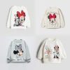 Cartoon Minnie Printed Baby Girls Sweatshirt Long Sleeve Hoodie Spring Fall Kids Clothing Loose Fashion Cartoon Casual Sweater 1