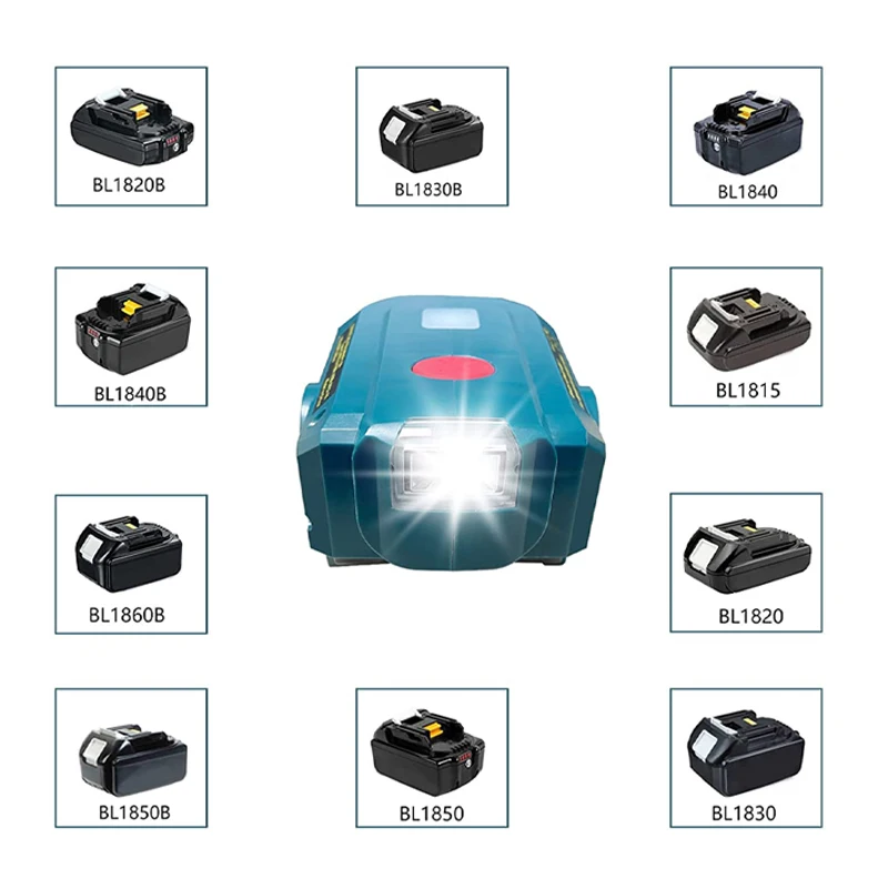 Inversor de Alimentação Portátil para Makita Inversor Senoidal Modificado Garagem ao ar Livre Camping Bateria 18v 200w 110 v 220v