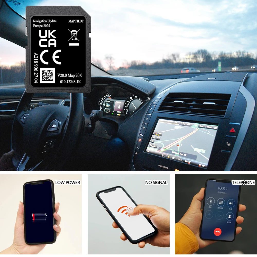 A218 V20 메르세데스 B 클래스 2014-2020 코소보 크로아티아 네비게이션 GPS 32GB SD 카드와 호환 가능