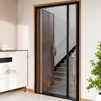 Moustiquaire magnétique noire pour porte et fenêtre, ouverture latérale, rideau de taille personnalisée, maille anti-insectes et filet Invisible anti-moustiques ﻿ 1