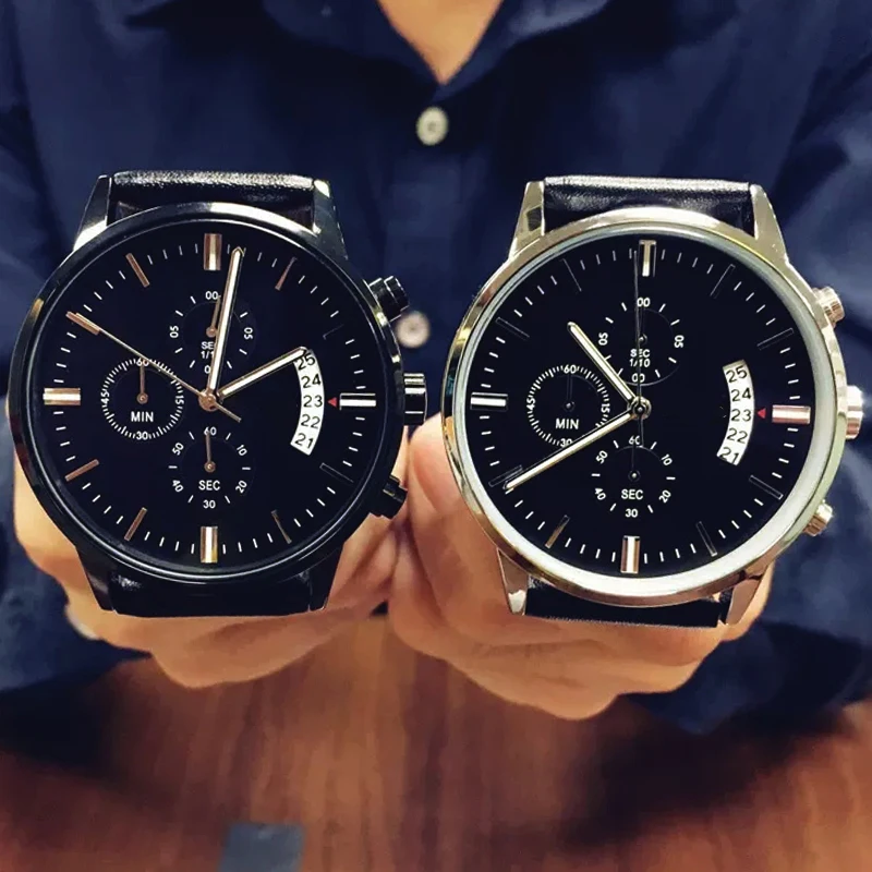 Men's Business Watch Top Fashion Brand Luxury Male Quartz Watches Minimalist Casual Leather Strap Calendar Wristwatch Men Clock 6