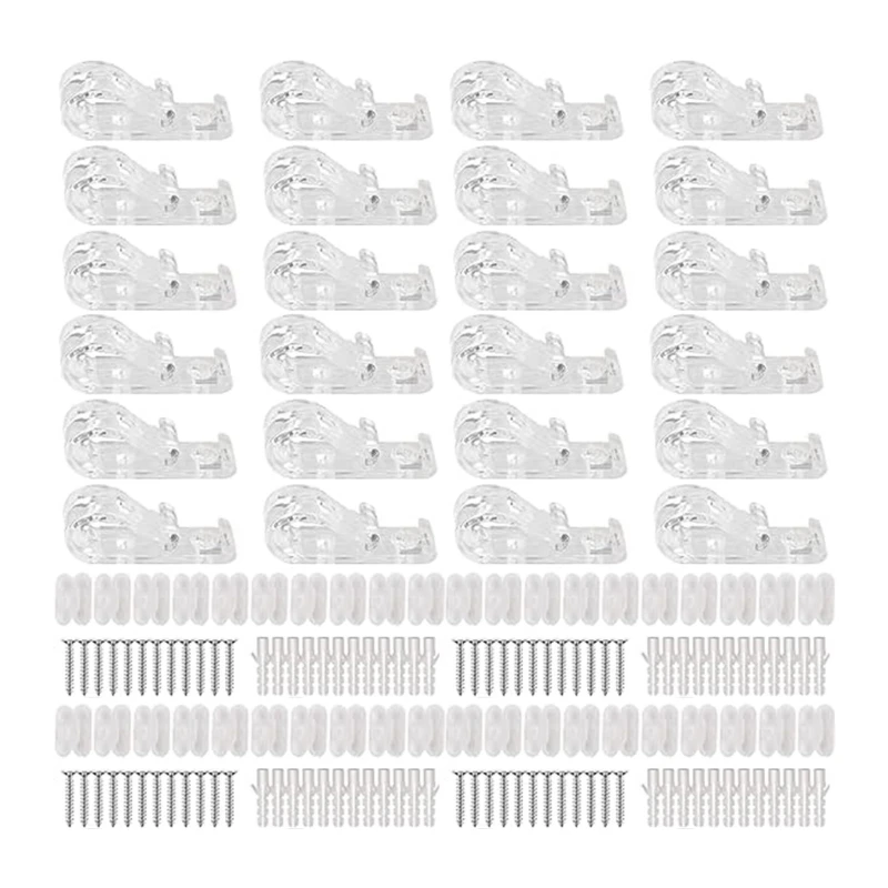 Clear Blind Cord Holder Roller Shade Safety Chain Retainer Cord Guide Fixation Hook for Blinds Beaded Chain Clip