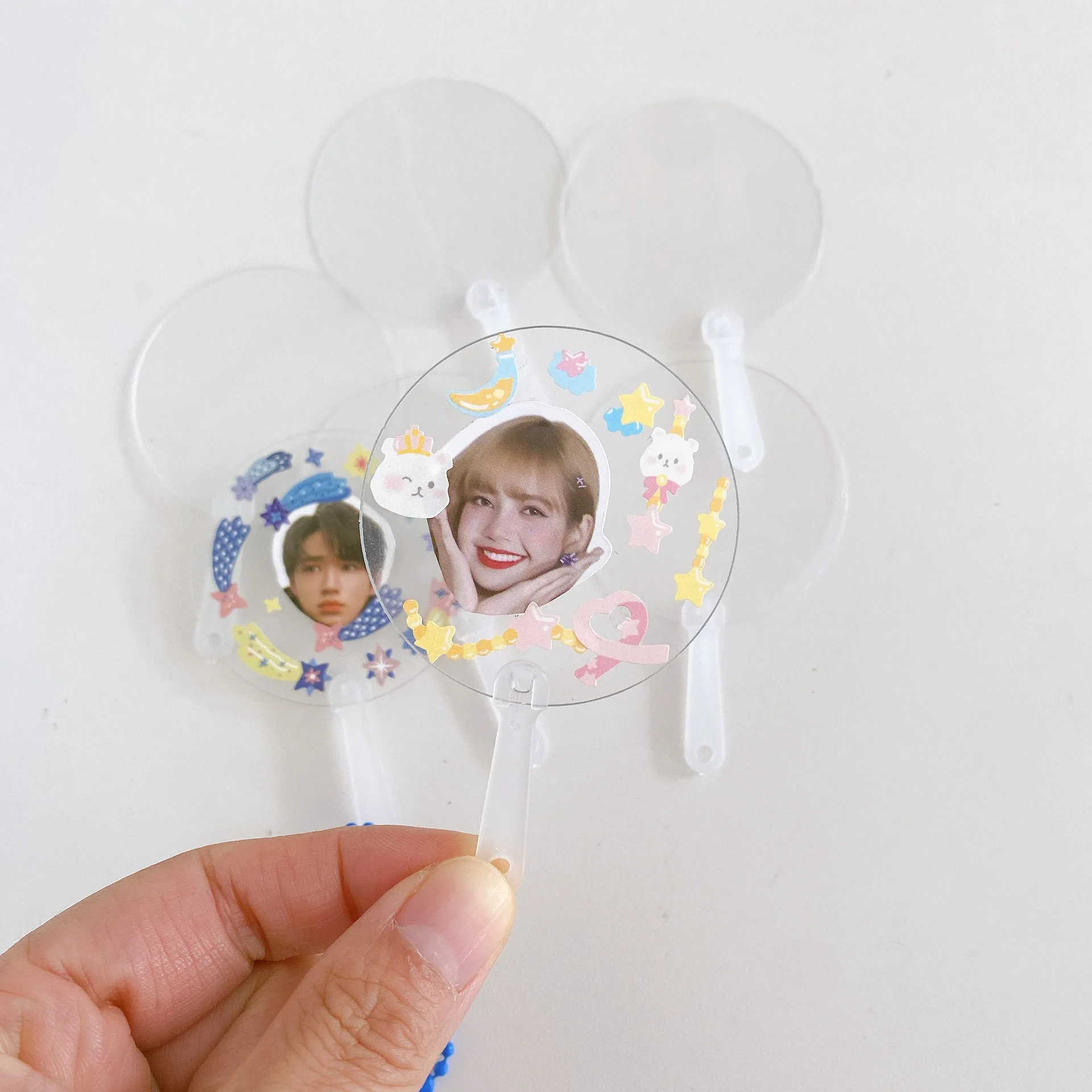 Cute Mini Transparent Fan Acrylic Blanks Sheet DIY Christmas Craft Supplies Child Handmade Material Wedding Party Favors