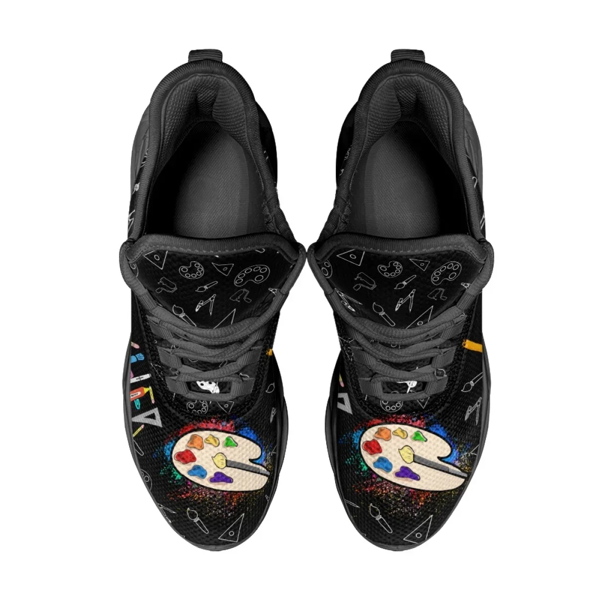 Art Teacher Love Print Women's Sneakers Teacher's Day Gift Comfort Lace Up Non-Slip Running Shoes Summer Lightweight Flats Shoes