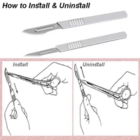 11 23 Scalpel Blade Set Metal Handle Stationery Steel Precision Craft Knife Cutter Wood Carve Stencil Box Open DIY Surgical Tool 4