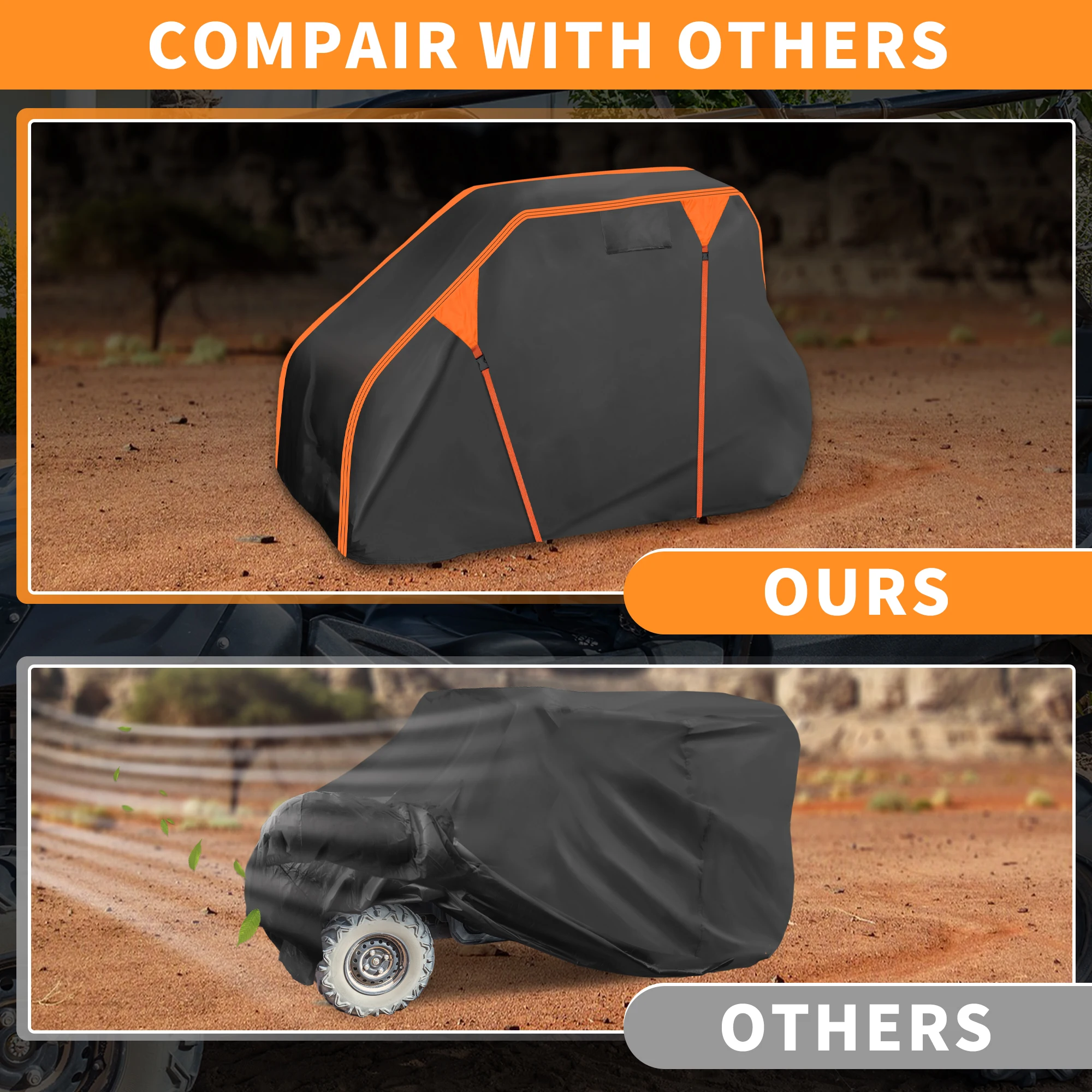 UXCELL Wasserdichte UTV-Abdeckung Side-by-Side-Abdeckung für Polaris GENERAL 1000 16-25 210D PU – Detail 8
