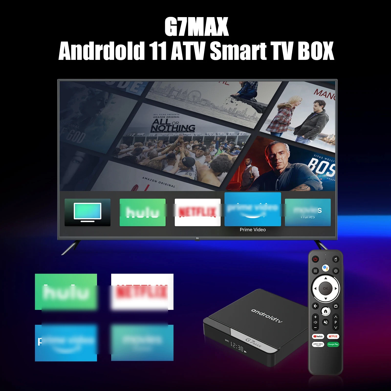 Smart tv Box com Receptor Wi-fi g7 Max S905x4 Android 11 4gb 64gb 32gb 4k hd 5g - Image 2