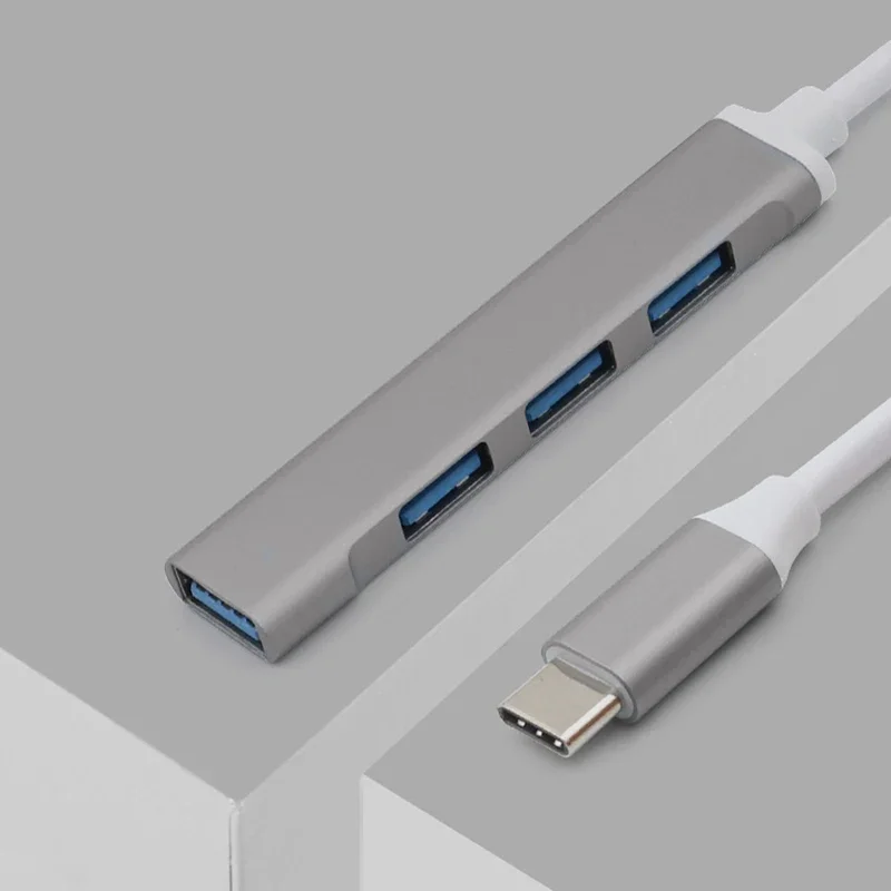 High-Speed 4-Port USB 3.0 Hub with Type C Splitter