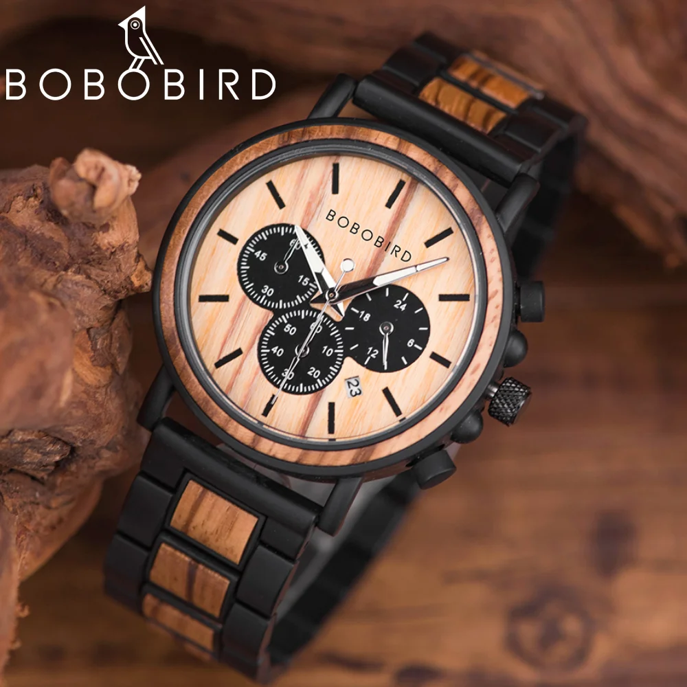 Деревянные часы BOBO BIRD, мужские часы, часы на заказ, индивидуальный креативный дизайн, логотип, сообщение, гравировка, резные часы