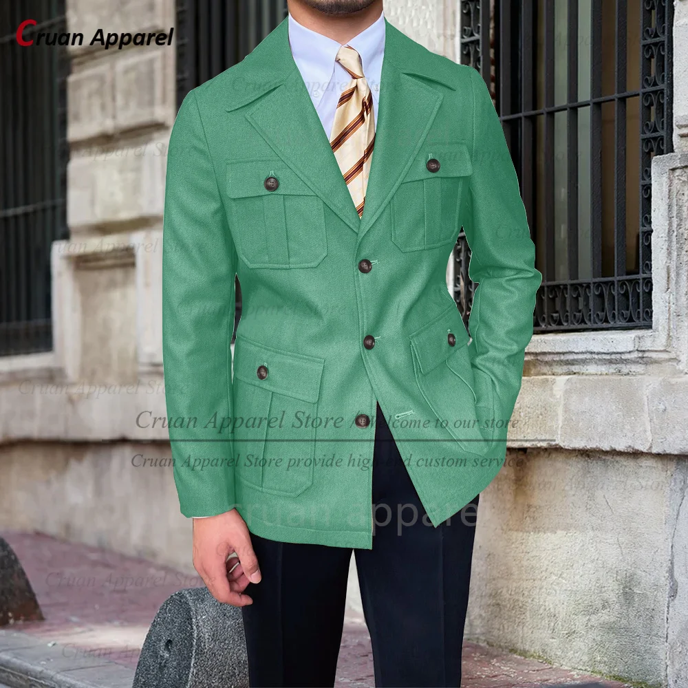 Fashion Men Slim Fit Denim Blazer Daily Party Casual Costumes Homecoming Male Classic Single Breasted Blazer (1 Piece)