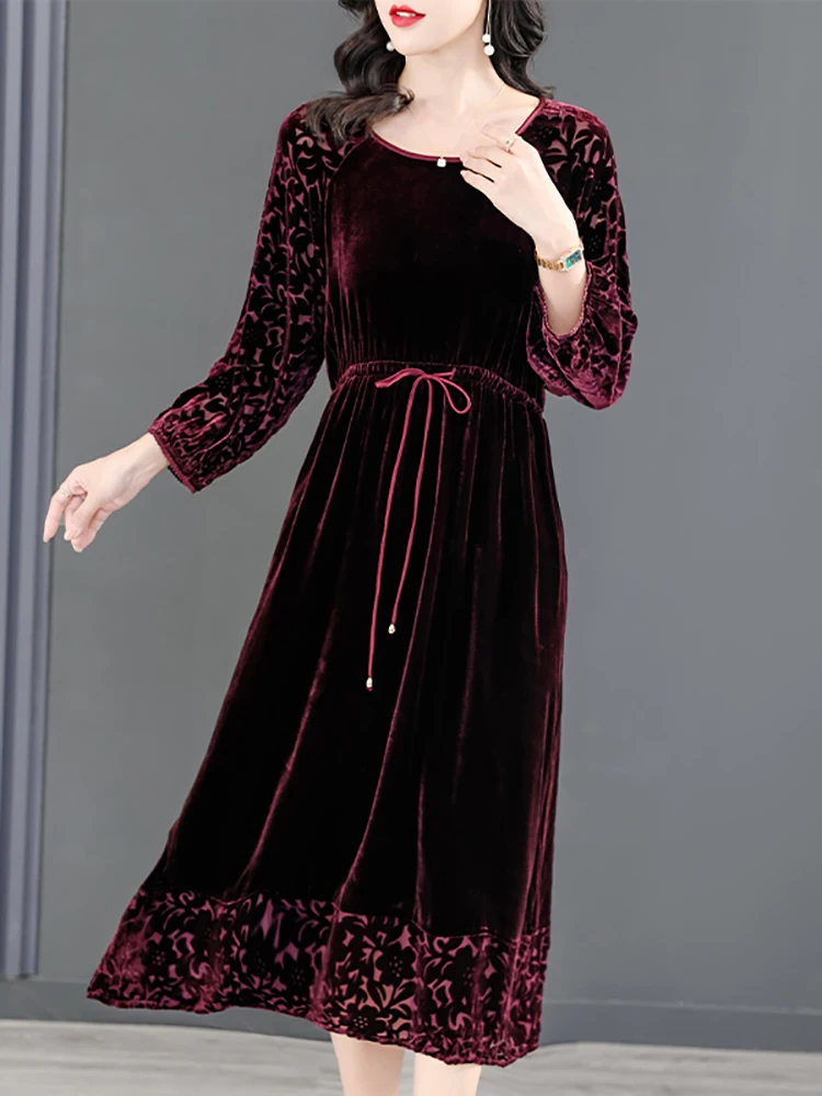 ladies long sleeve formal dresses Final Sale Plus Size Long Sleeve Faux Wrap Evening Gown in Confetti Dot Knit Sequin in Black