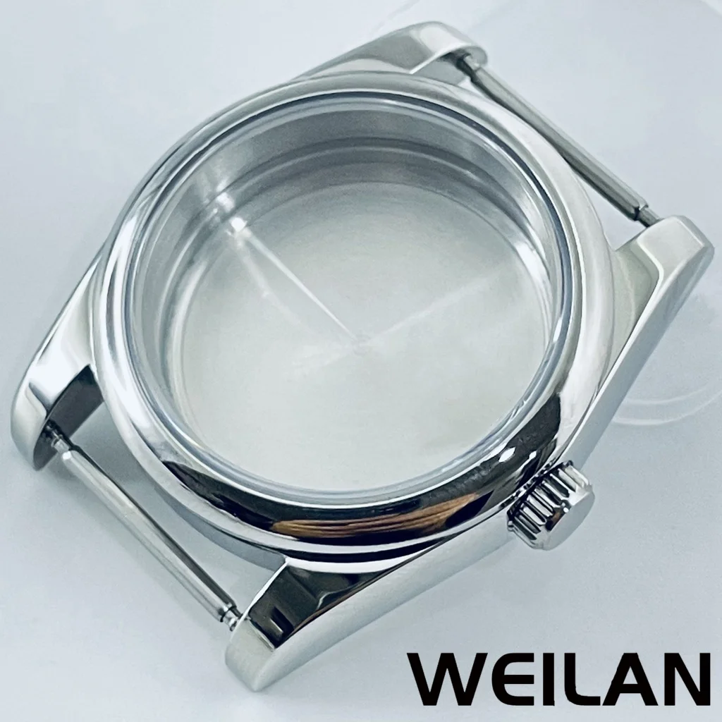 Silver Waterproof Watch Case with Sapphire Crystal, 36mm/40mm