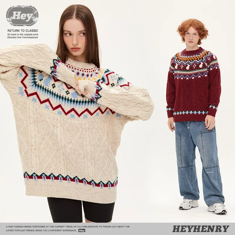 

Knit Sweater Tops Couple Dress Casual oversize Sweater Men