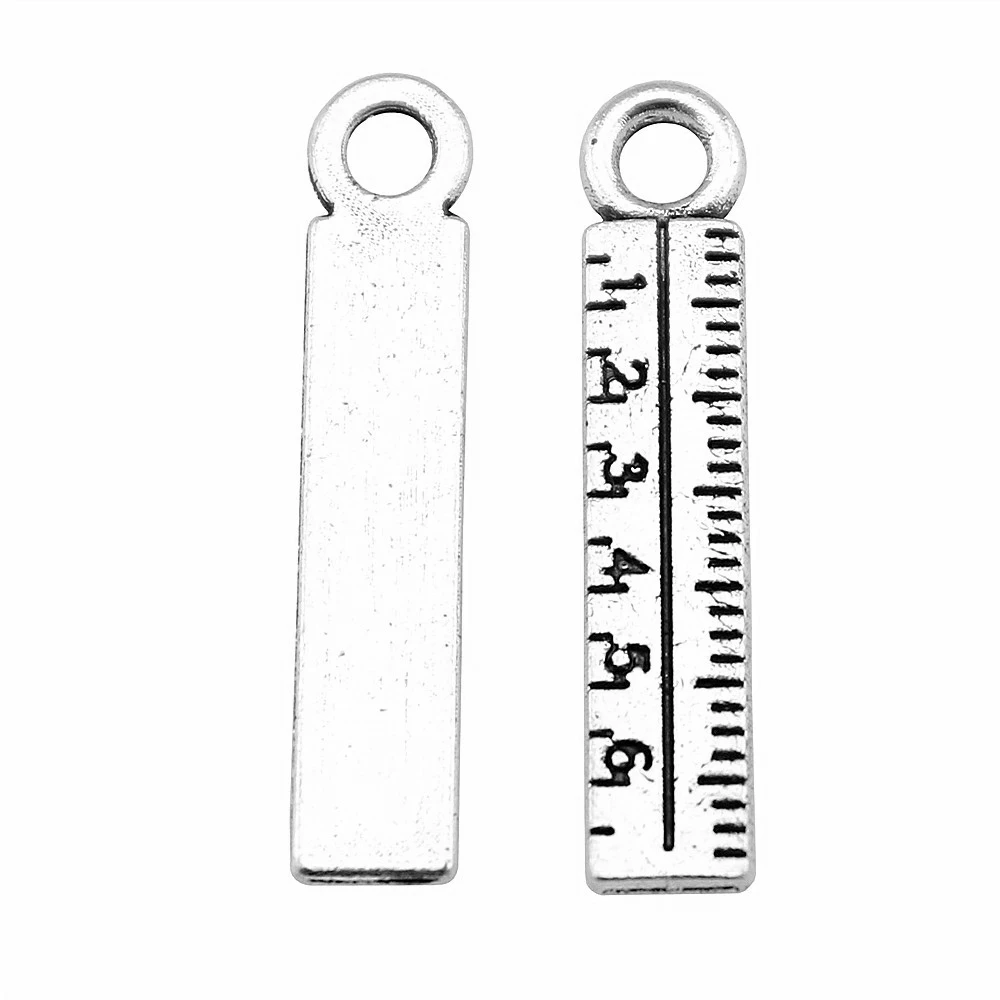 WYSIWYG 20pcs 24x5mm straighghtedge 통치자 매력 펜 던 트 쥬얼리 만들기 학교 용품 펜 던 트 매력
