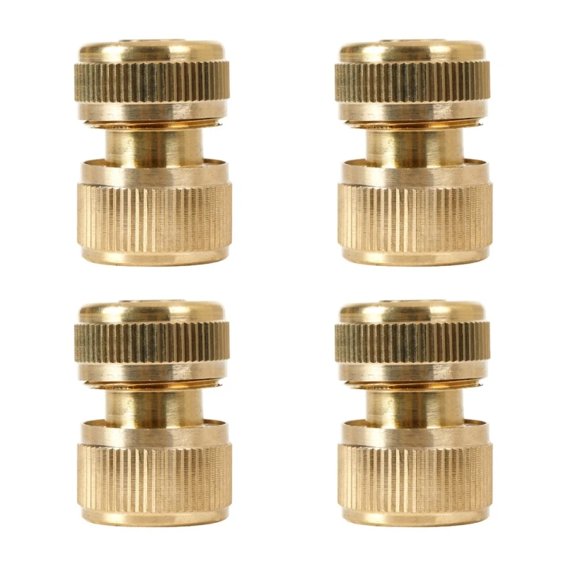 Solid Brass Garden Hose Quick Connectors 2 Female + 2 Male Garden Hose Fitting Water Hose Connectors Disconnect
