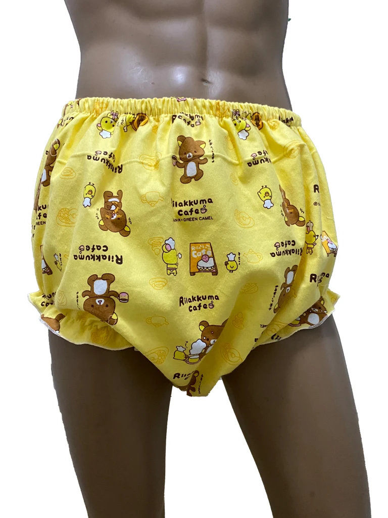 Haian Adult Incontinence Pull-on PVC & Print Cotton Flannel Pants#PM003-3