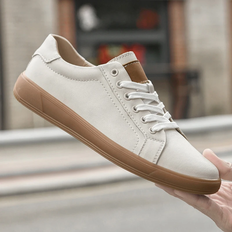 Genuine Leather Men's Shoes Business Versatile Casual Shoes Comfortable Walking Sneakers Leisure Walk Male Skateboard Footwear