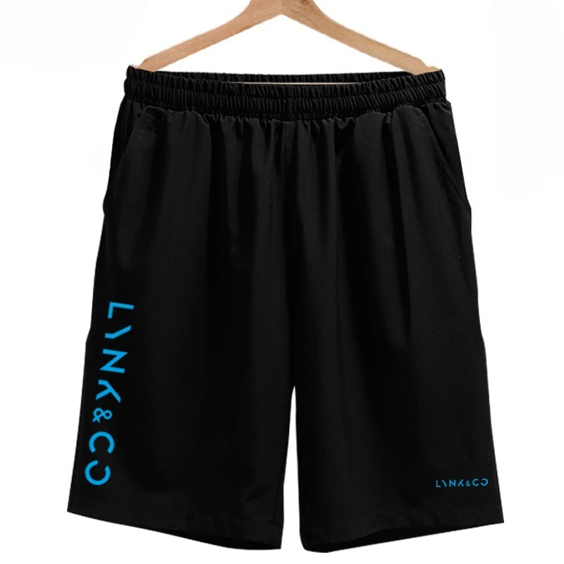 Men’s quick-drying breathable summer shorts with car fan graphics and five-point medium-length fit black