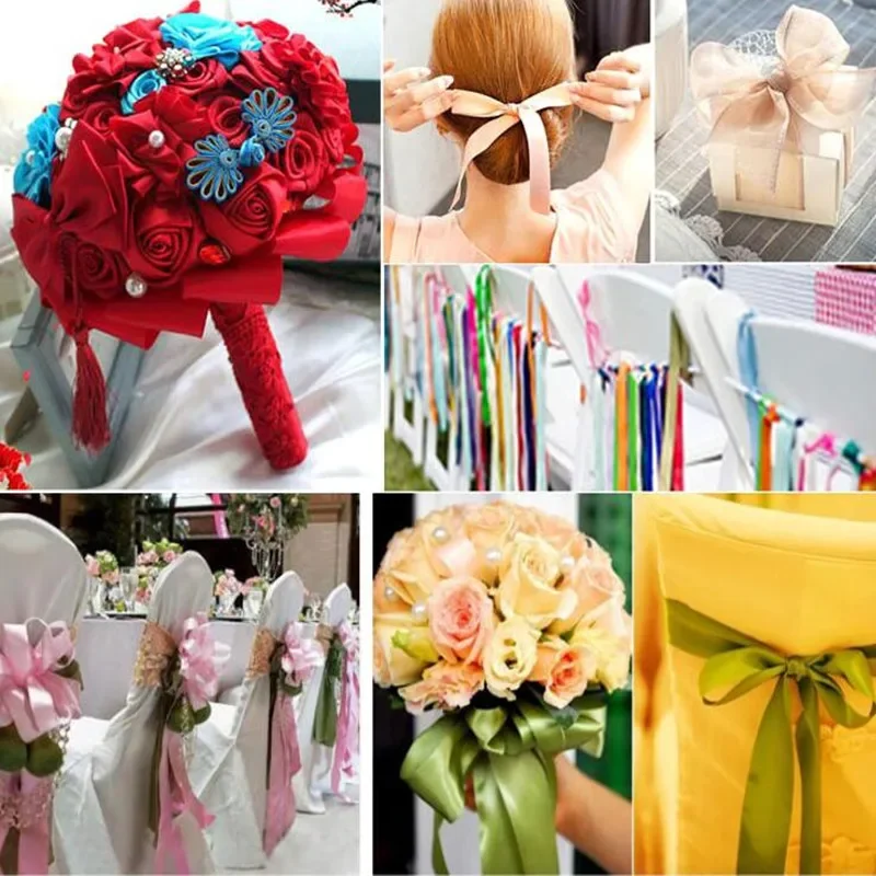 Luxurious Silk Satin Ribbons for Crafts, Gift Wrapping, and Decorative Elegance - 22 Meters