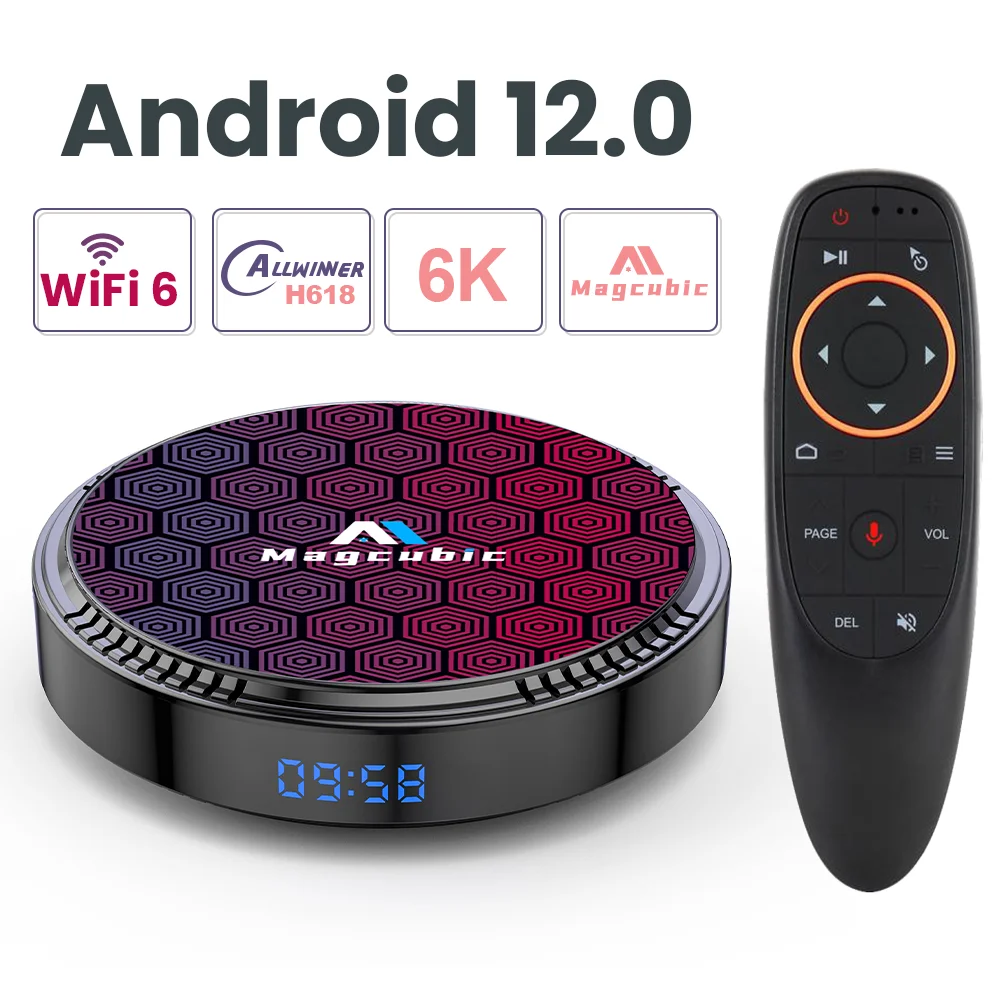 Magcubic Android 12 Allwinner h618 TV Box Dual WiFi Wifi6 100M LAN 8k 6k 3D  BT5.