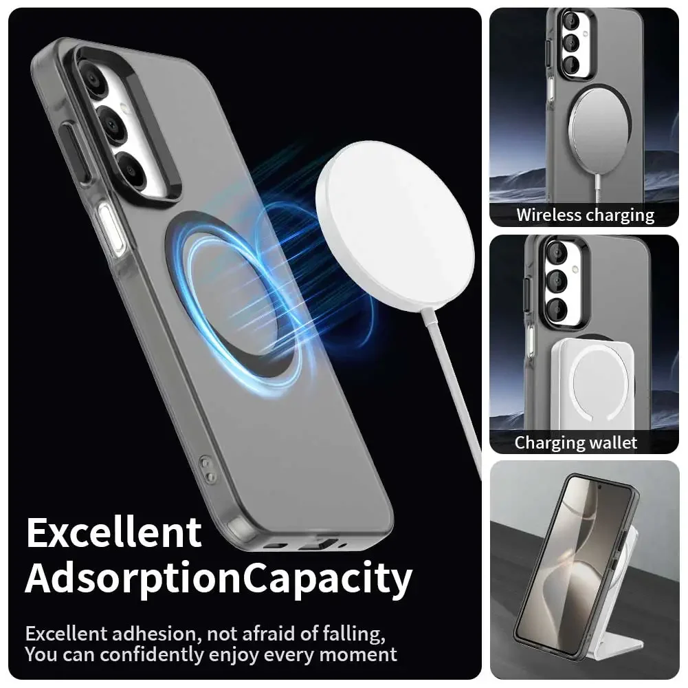 Magnetic Wireless Charging Candy Color Matte Silicone Phone Case