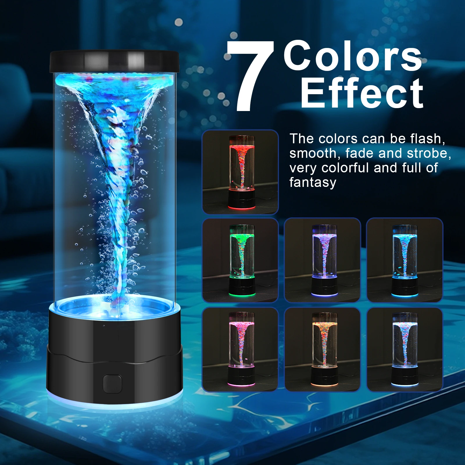 다채로운 LED 토네이도 야간 조명 USB 멀티 컬러 변경 분위기 램프 홈 장식 램프 어린이 성인 창조적 인 생일 선물
