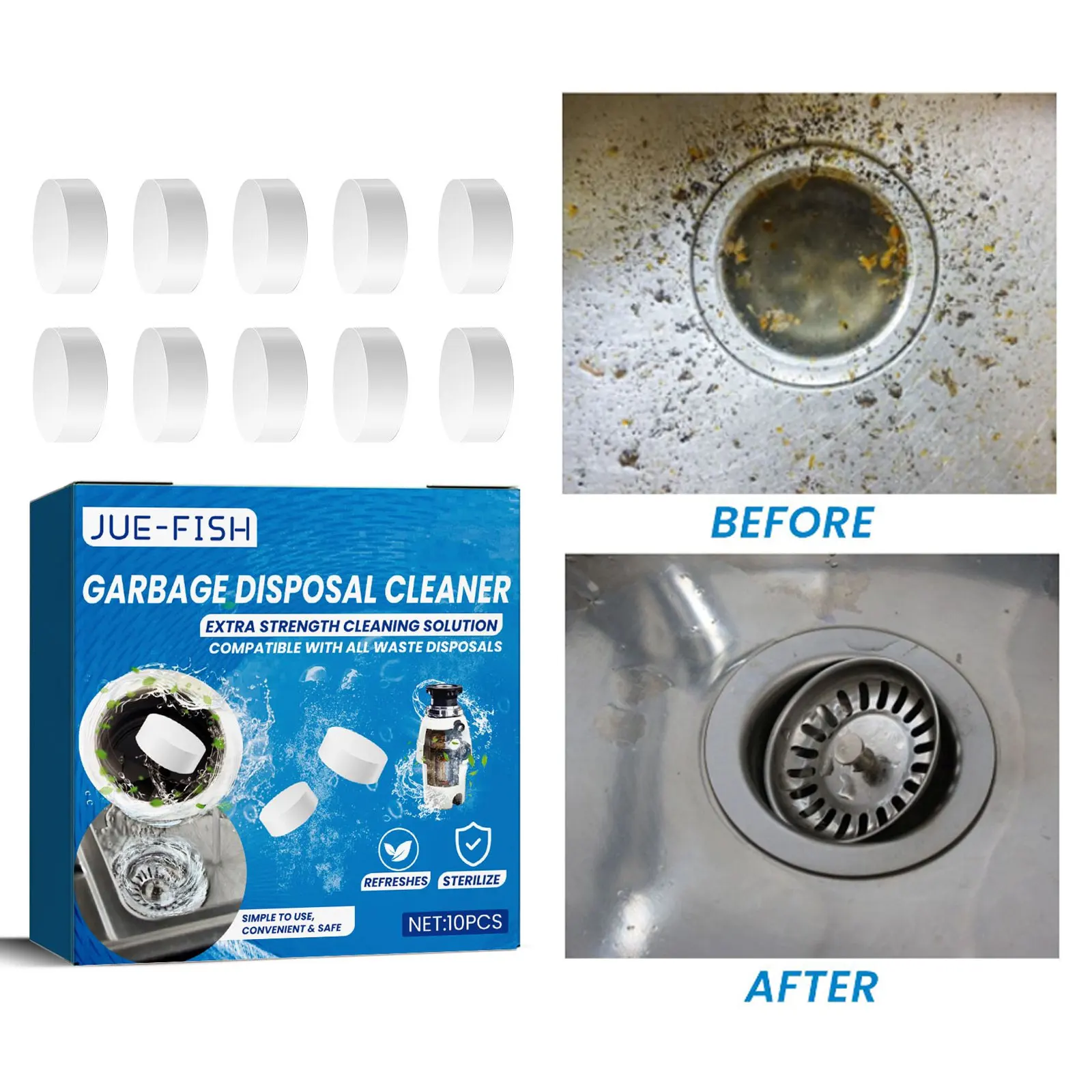 

Drain Cleaning Tablet Sink Pipe Decontamination Dredge Sterilizing Deodorizing Toilet Sewer Cleaner Kitchen Clogging Sewer Agent