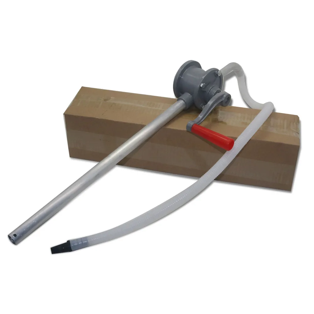 Krukaspomp, vatpomp, roterende handkruk van aluminiumlegering Olievat Handpomp voor jerrycan Benzine Dieselbrandstof Garage Handvat Verwarmingsoliepomp
