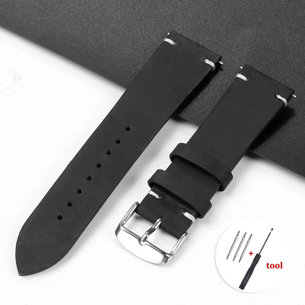 Premium Calfskin Leather Quick Release Watch Strap in Brown