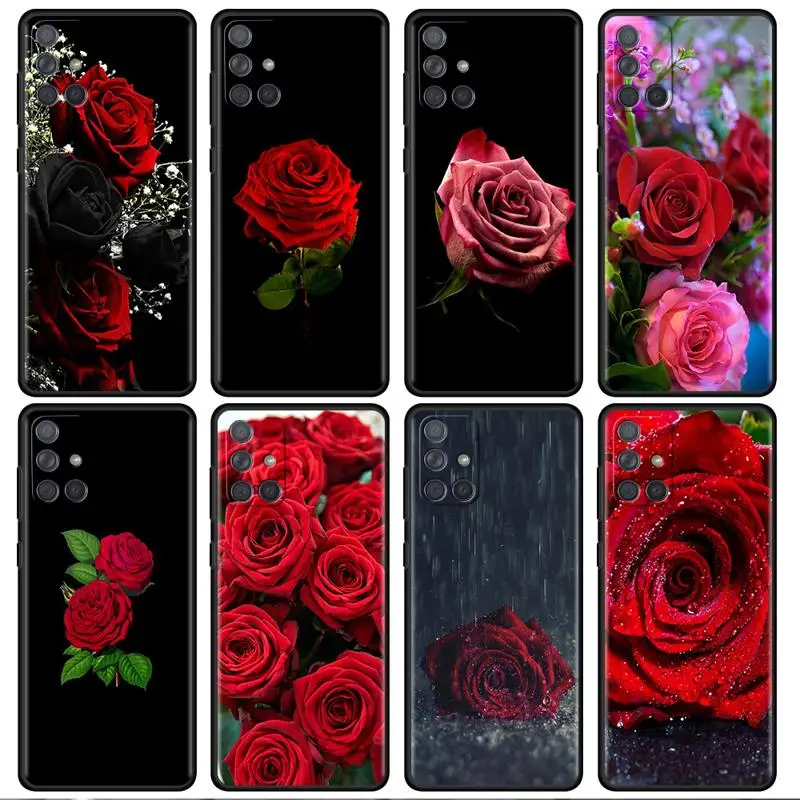 Vibrant Red Rose Design Phone Case Cover