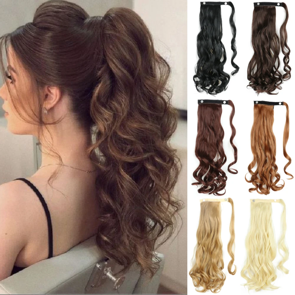 Long Wavy High Ponytail Hair (Brown)