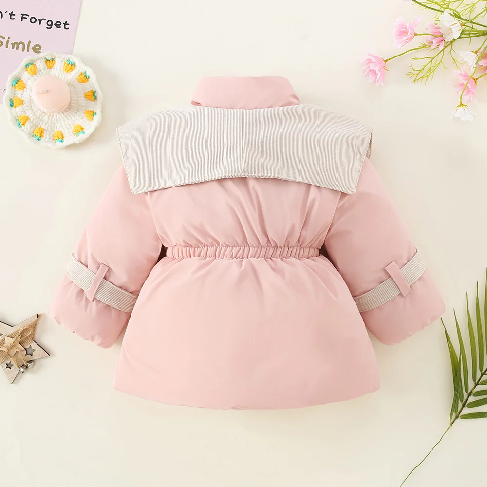 Girls' Cotton Jacket With High Collar For Winter Girls And Baby Girls Thick And Warm Cotton Jacket Stylish