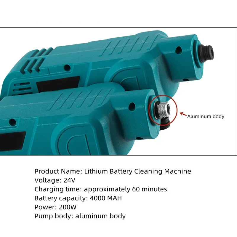 Wireless High Voltage Cleaning Machine 24V Water Gun Household Lithium Battery Charging Car Wash Spray Cleaning Pump Water Gun 4