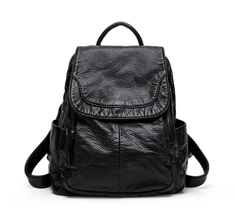 Soft Leather Backpack For Women Minimalist High Capacity Travel_voghion.com