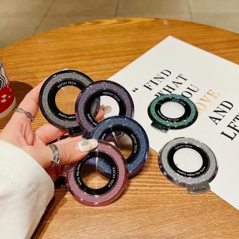 Mobile Phone Ring Holder Bling Glitter For Magsafe Portable Cell phone Stand Removable Grip For iPhone 15 14 Samsung