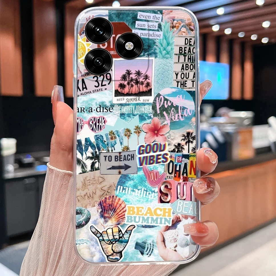 Lovely Bear Cartoon Clear Soft TPU Silicone Protective Phone Case Cover