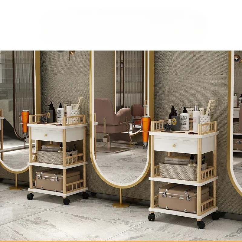 Carrello portautensili per barbiere specializzato Carrello per parrucchiere Carrello per salone di bellezza Organizzatore efficiente per riporre attrezzature professionali - immagine 3