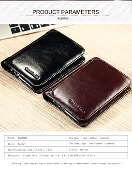 ManBang Classic Style Wallet Genuine Leather Men Wallets Short Male Purse Card Holder Wallet Men Fashion High Quality 6