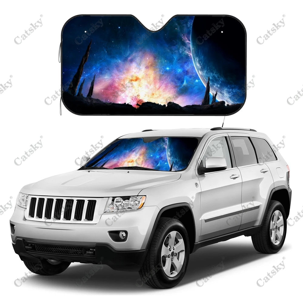 

star universe Car Sunshade Interior Accessories Folding Sunscreen Anti-UV Pattern Printing Gift Sunshade